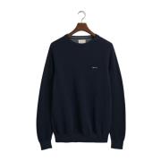 Bomull Piqué Crewneck Sweater