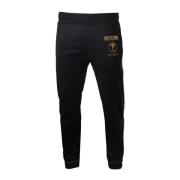 Stilige svarte logo bukser for menn