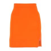 Oransje polyester miniskjÃ¸rt