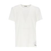 Hvit Bomull T-skjorte med Trykt Logo