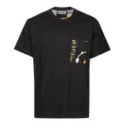 Sort/Gull Lomme T-Skjorte