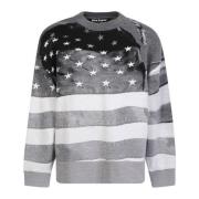 Sweatshirt med striper og stjernemønster