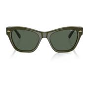 Grønne Cat-Eye Solbriller for Kvinner