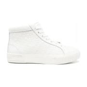 Beige Skinn High Top Sneakers