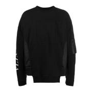 Sort Embosset Sweatshirt for Menn