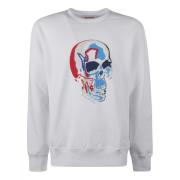Skull Print Bomullssweatshirt