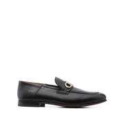 Sorte Skinn Almond Toe Loafers