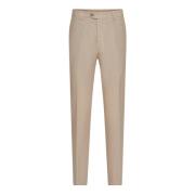 Beige Oscar Jacobson Denz Linen Trousers Natural Beige Bukser & Jeans