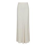 Beige Neo Noir Maxiskjørt Viso Linen Skirt