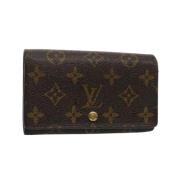 Pre-owned Brunt lerret Louis Vuitton lommebok