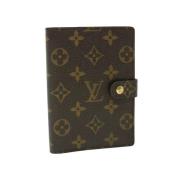 Pre-owned Brunt lerret Louis Vuitton Agenda