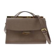 Pre-owned Brunt skinn Fendi veske