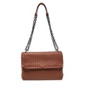 Pre-owned Brunt skinn Bottega Veneta skulderveske