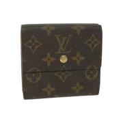 Pre-owned Brunt lerret Louis Vuitton lommebok