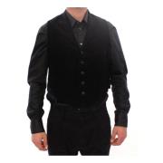 Black Manchester Single Breasted Vest