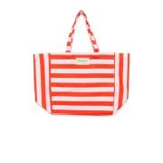 Stripet Mandarin Rød Tote Bag