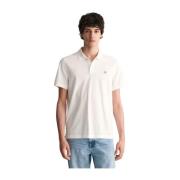 Hvit Shield SS Pique Polo Top