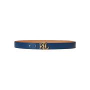 Blå Lauren By Ralph Lauren Indigo/Buff Reversibelt Belte 30 Medium Bel...