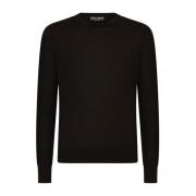 Svart Lettvekts Crewneck Sweaters