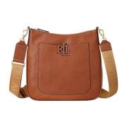 Kompakt skinn crossbody veske