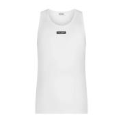 Hvit Tank Top med Logo Label