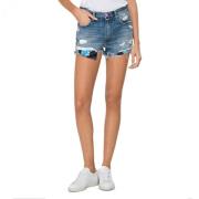 Denim Rose Label Shorts