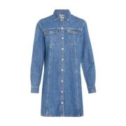 Klassisk Casual Denim Kjole