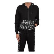 Klassisk Svart Zip-through Sweatshirt