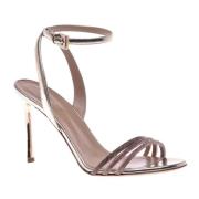 Sandal in platinum nappa leather