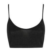 Lurex Cropped Top med Tynne Stropper