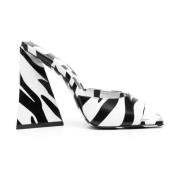 Zebra Print Høyhælte Mules