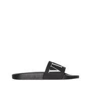 Sorte Slide Sandaler Vltn Logo