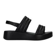 Svart Plattform Sandal for Damer