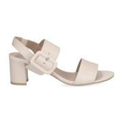 Beige Casual Åpne Flate Sandaler