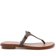 Brun Thong Flate Sandaler