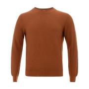 Brun Bomull Crewneck Skjorte