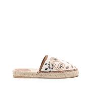 Beige Strikket Espadrilles Tøfler Kvinner