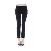 Svarte Skinny Zip Bukser for Kvinner