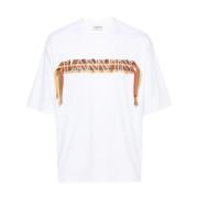 Hvit Oversized Curb T-skjorte Herringbone