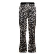 Leopard Print Silk Pajama Trousers