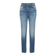 Slim-fit denim jeans med gyldne detaljer