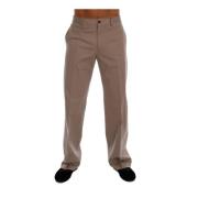 Beige Bomull Stretch Chinos Bukser