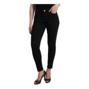 Sort Skinny Bomull Denim Jeans