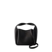 Sort Skinn Bucket Bag Skulderstil