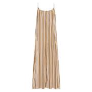 Terracotta Maxi Kjole med Striper