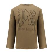 Brun Crew-neck T-skjorte Løs Passform