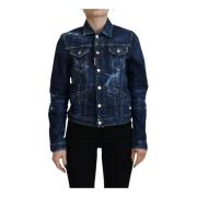 Ikon Detaljert Distressed Denim Jakke