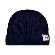 Blå Ull Beanie Lue Logo