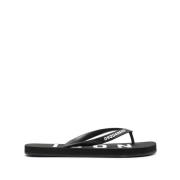 Stilige svarte flip-flops for kvinner