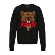 Intarsia-Knit Logo Crew Neck Sweater